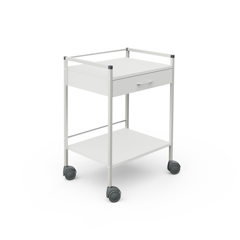 [U14114] Basiswagen 08/16, 833 mm hoch, mit 1 Schublade, weiß