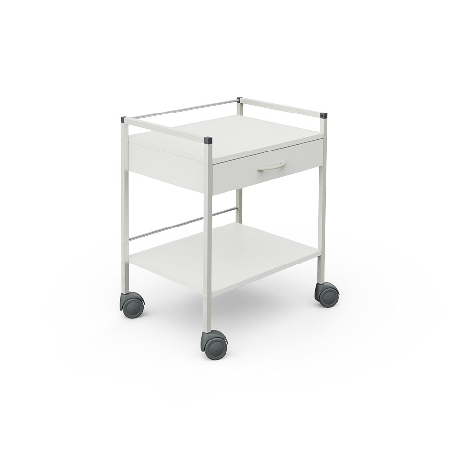 [U14121] Basiswagen 08/16, 703 mm hoch, mit 1 Schublade, weiß