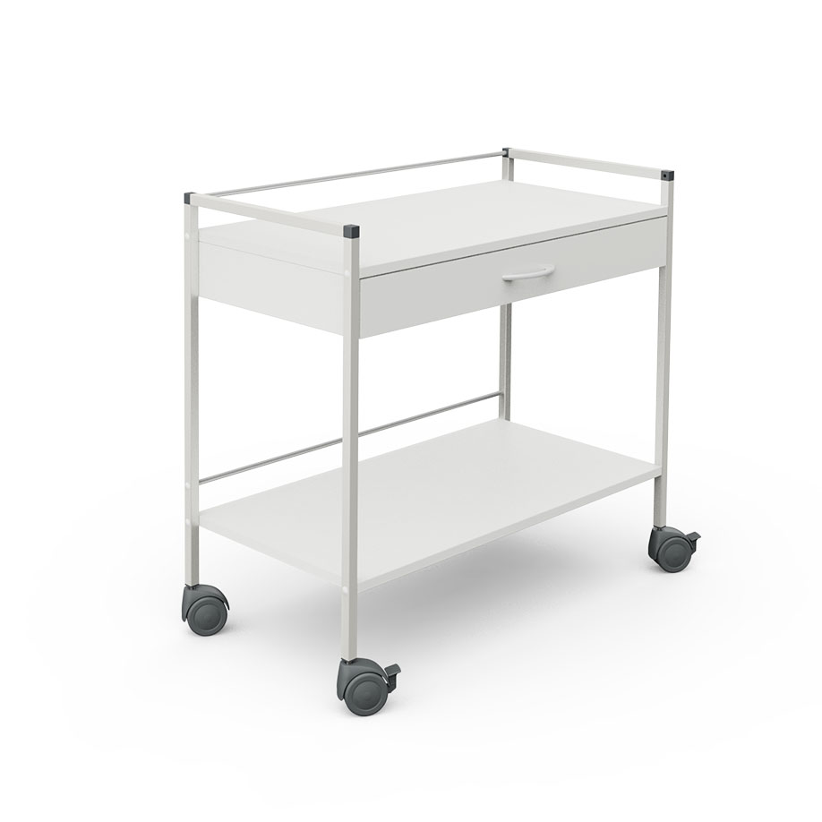 [U14152] Basiswagen 08/16, 833 mm hoch,  mit 1 Schublade, weiß