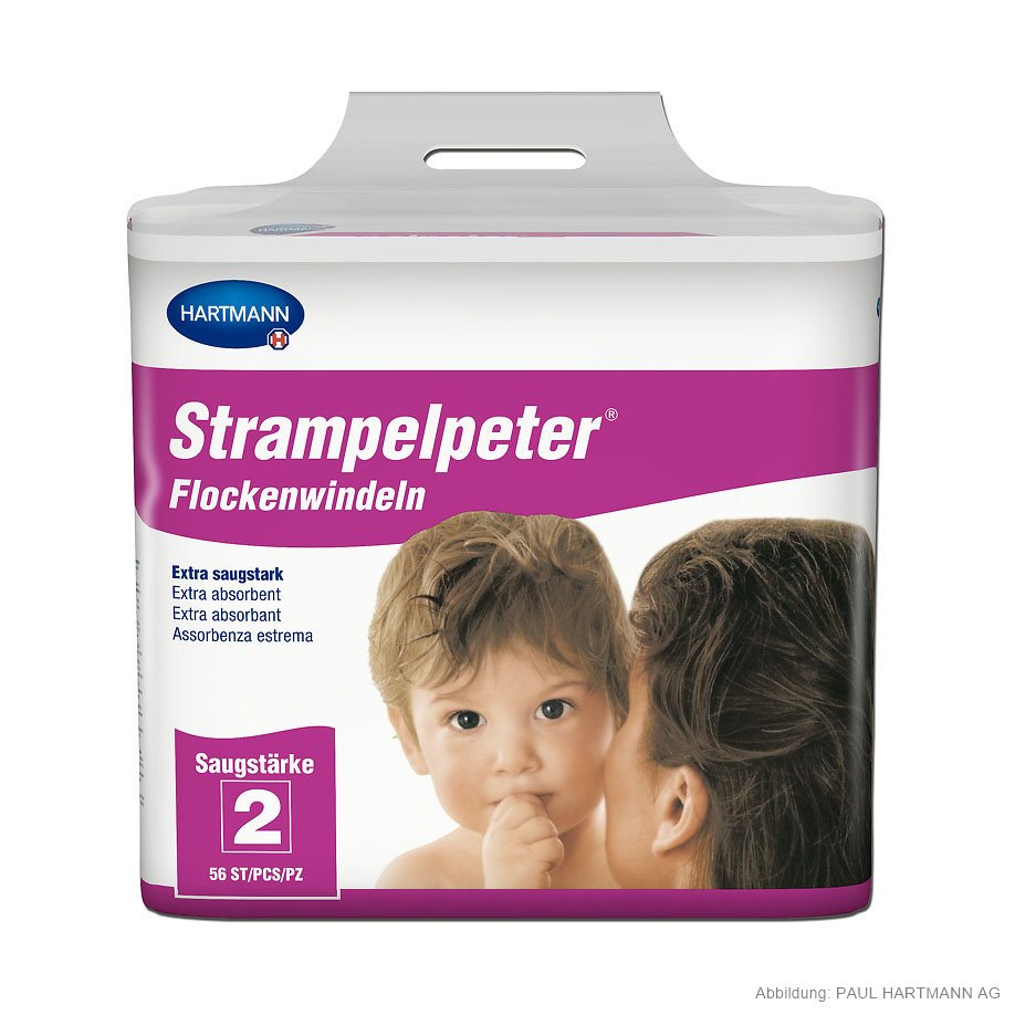 [U14185] Strampelpeter Flockenwindeln Saugstärke 2 (56 Stck.)