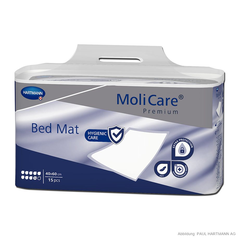 [U14206] MoliCare Premium Bed Mat 9 Tropfen Krankenunterlagen 40 x 60 cm (15 Stck.)