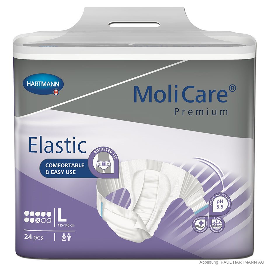 [U14221] MoliCare Premium Elastic super plus 8 Tropfen Gr L Inkontinenzslips (24Stck)