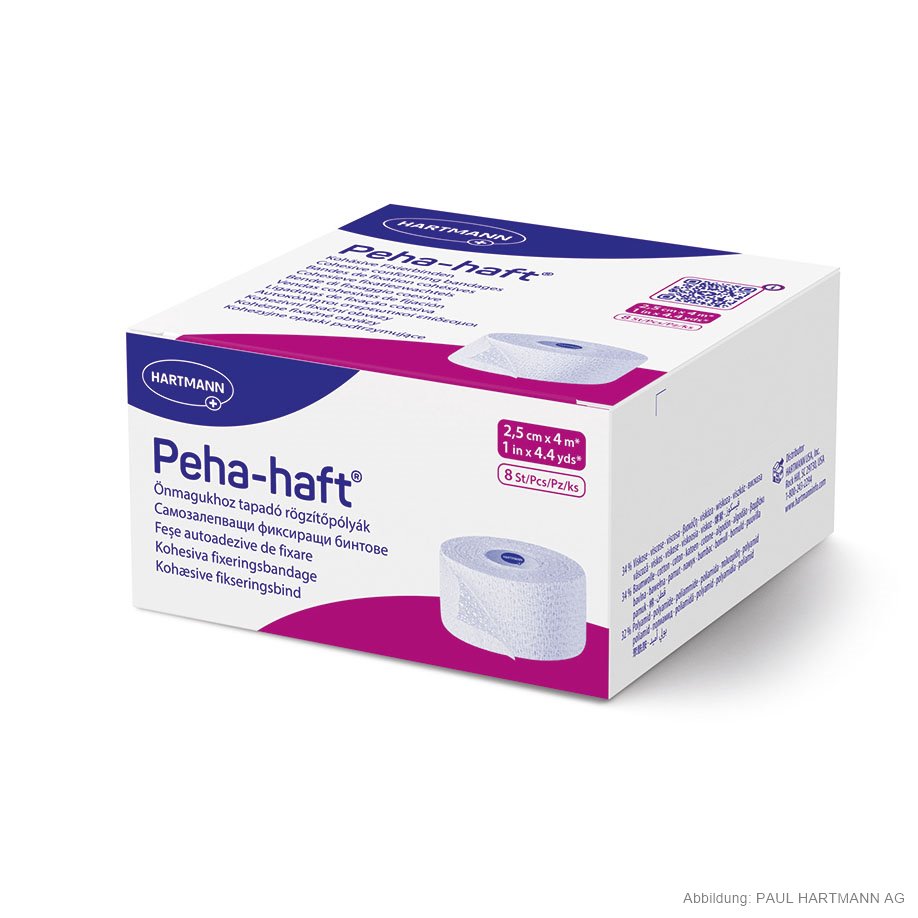 [U14318] Peha-haft Fixierbinden 4 m x 2,5 cm, lose (8 Stck.)