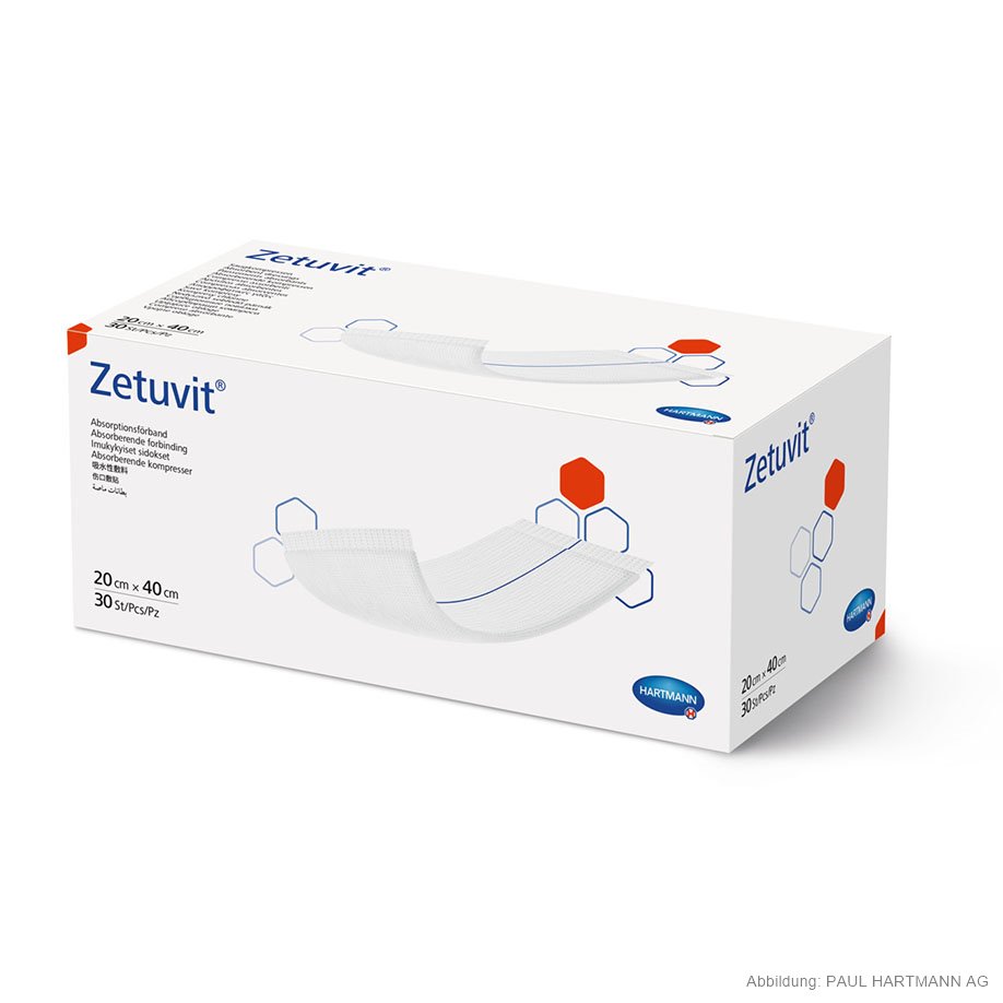 Zetuvit Saugkompressen unsteril 20 x 40 cm (30 Stck.)