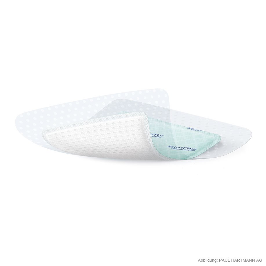 Zetuvit Plus Silicone Border Saugkompressen 12,5 x 12,5 cm (10 Stck.) steril