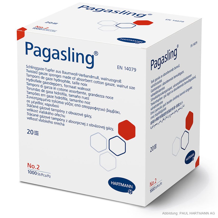 [U14509] Pagasling Schlinggazetupfer unsteril Gr. 2, walnußgroß (1000 Stck.)