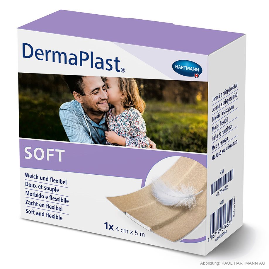 DermaPlast soft Wundpflaster 5 m x 4 cm