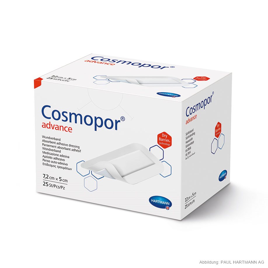 [U14646] Cosmopor Advance Wundverband steril 7,2 x 5 cm (25 Stck.)