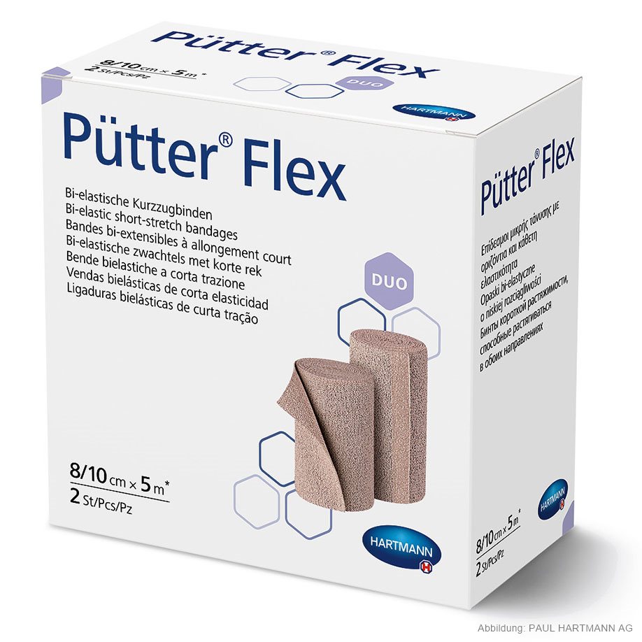 PütterFlex Duo Kurzzugbinden 5 m x 8 cm / 5 m x 10 cm (2 Stck.)