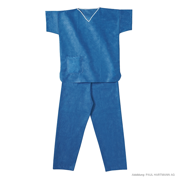 [U15033] Foliodress Suit (Kasack + Hose) Gr. M, blau