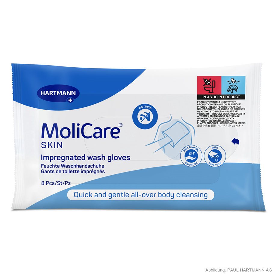 [U15068] MoliCare Skin feuchte Waschhandschuhe (8 Stck.)