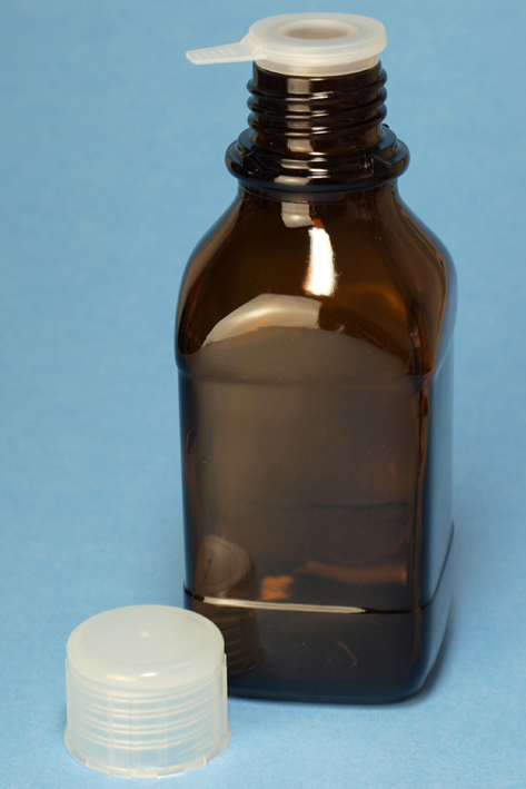 [U15092] Gewindeflasche, Braunglas 500 ml, Gewinde A 32