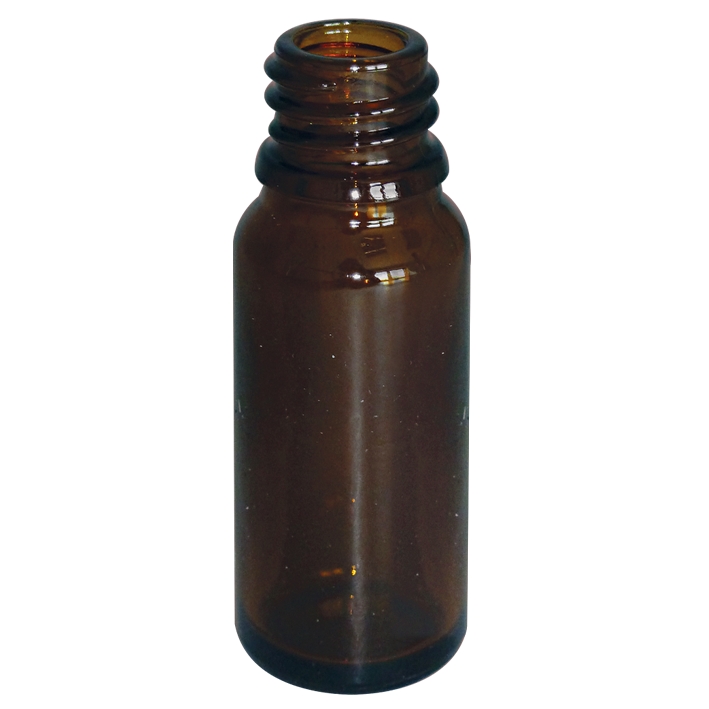Tropfflasche 20 ml, Braunglas, mit Gewinde DIN 18, ohne Verschluss