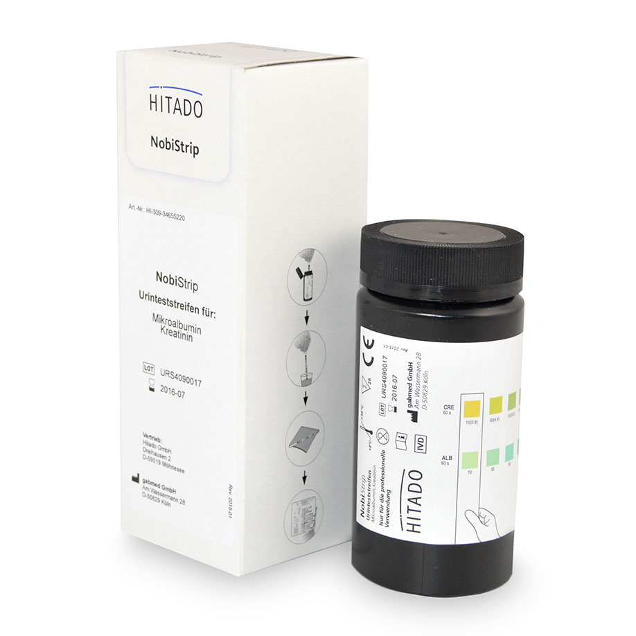 [U15438] HITADO NobiStrip Mikroalbumin/Kreatinin Harnteststreifen (25 T.)