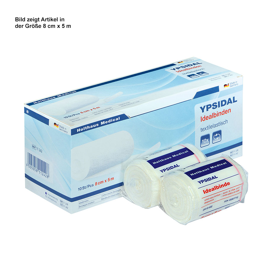 [U15469] YPSIDAL Idealbinden 5 m x 8 cm Klinikpackung – 4 Packungen, je 10 Stück