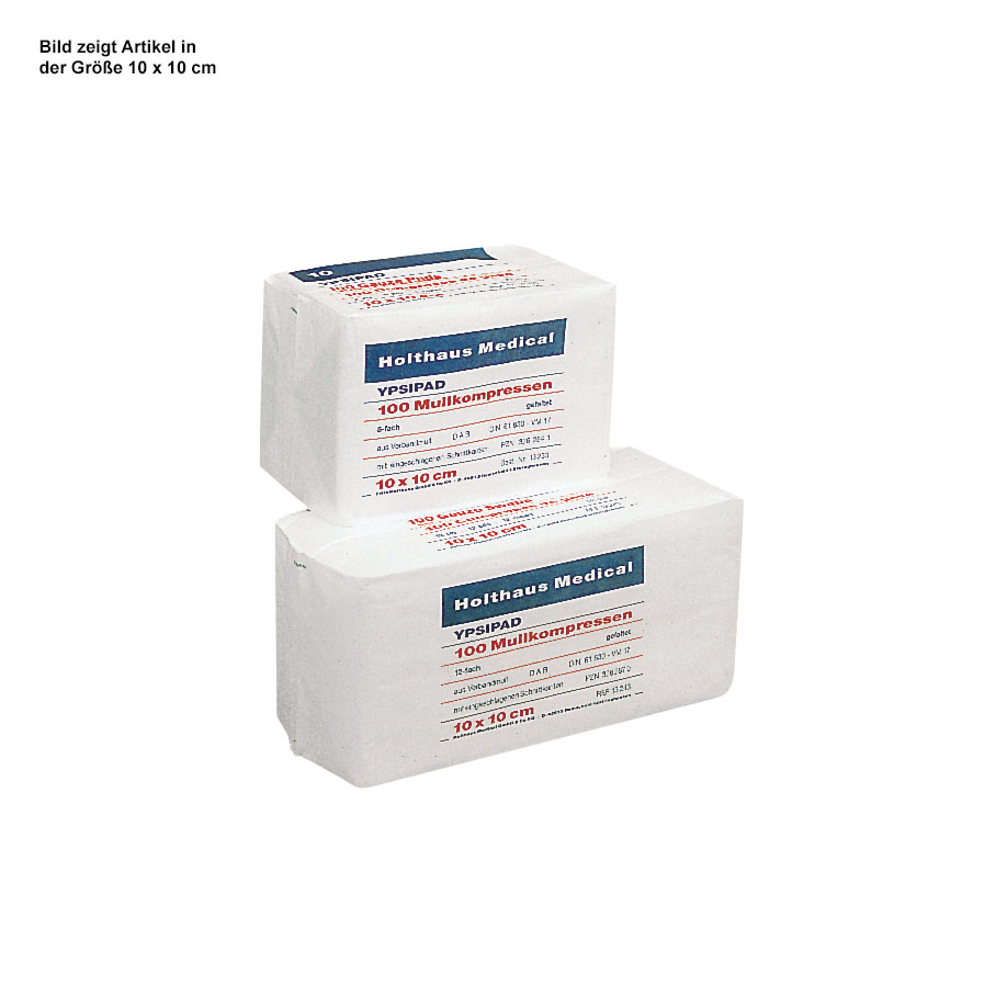 YPSIPAD Mullkompressen 8-fach unsteril, 10 x 10 cm (100 Stck.)