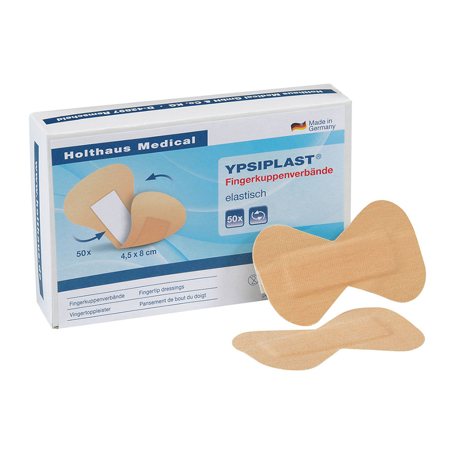 [U15538] YPSIPLAST Fingerkuppenverband hautfarben 4,5 x 8 cm, elastisch (50 Stck.)