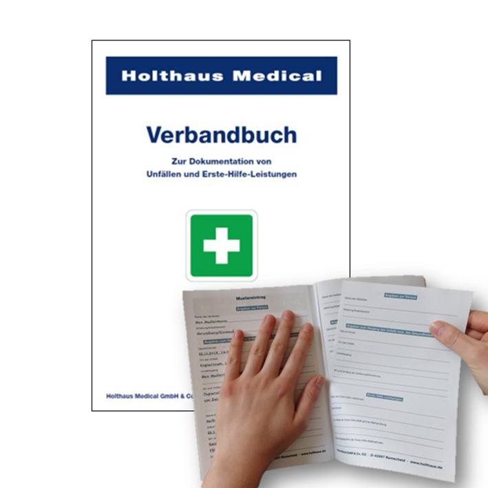 [U15558] Verbandbuch DIN A5 nach DGUV weiß (50 Bl.)