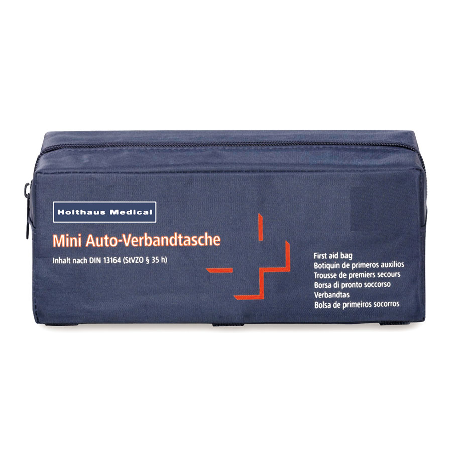 [U15570] MINI KFZ-Verbandtasche, blau, gefüllt nach DIN 13164