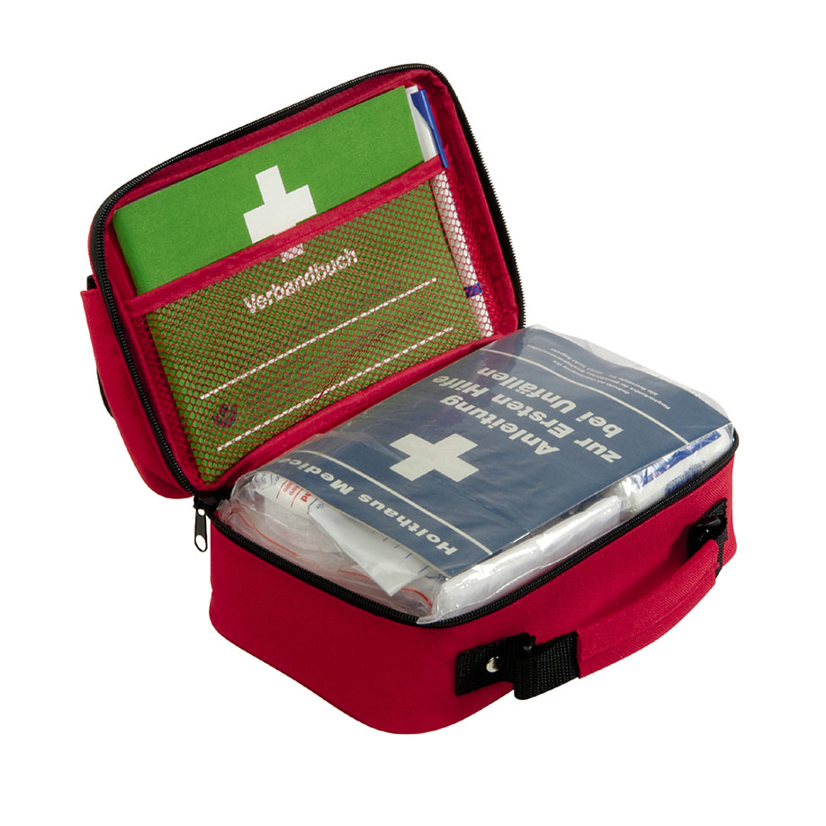[U15571] Office plus Verbandtasche rot, gefüllt nach DIN 13157