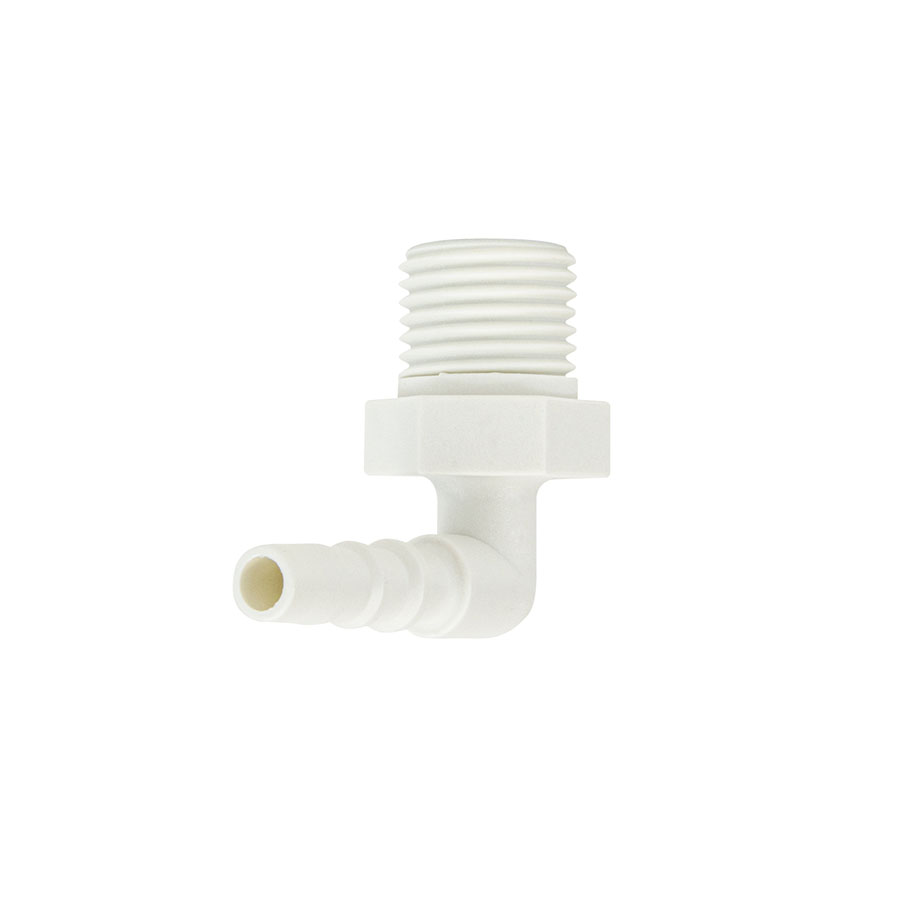 AEROpart Winkel-Schlauchanschluss für 6 mm-Schläuche, 90° Winkel, starr, weiß