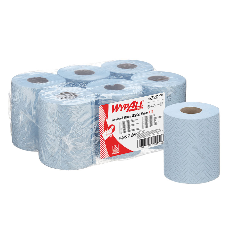 [U15809] WYPALL Reach Papierwischtücher 1-lagig, blau, 38 x 18,3 cm (6 Rl. à 280 Bl.)