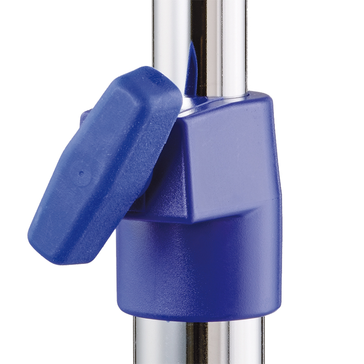 [U15888] ISS Kunststoffbuchse ultramarineblau RAL5002 montiert mit T-Griff M6 Niro