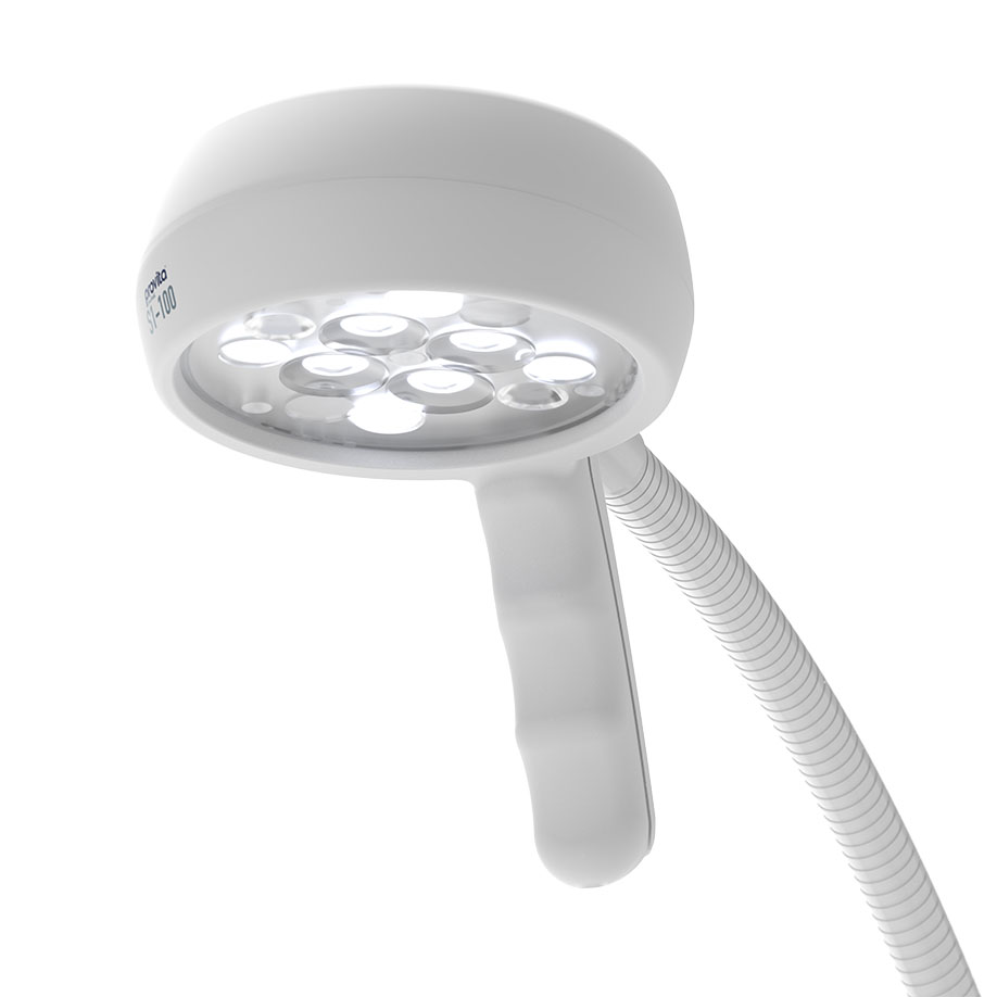 [U15898] LED-Untersuchungsleuchte ""Touchless"" mit Flexarm auf Standrohr mit Rollfuß