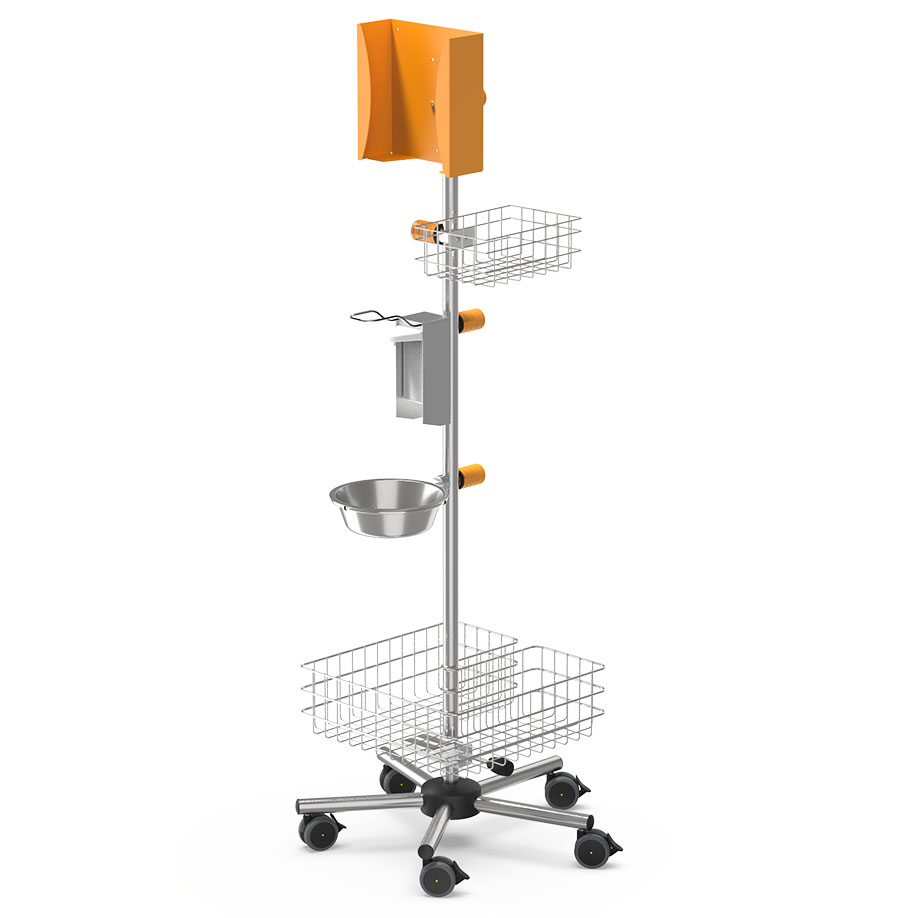 [U15902] mobiles Hygienecenter, melonengelb RAL 1028 *Versand nur per Spedition möglich*