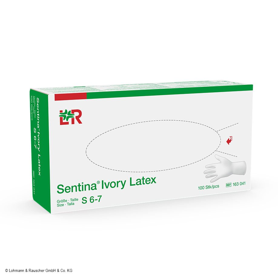 [U16364] Sentina Ivory U-Handschuhe PF Latex, unsteril Gr. S (100 Stck.)