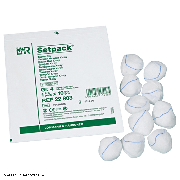 [U16534] Setpack Tupfer RK steril Gr. 3 pflaumengroß – 38 Packungen, je 10 Stück