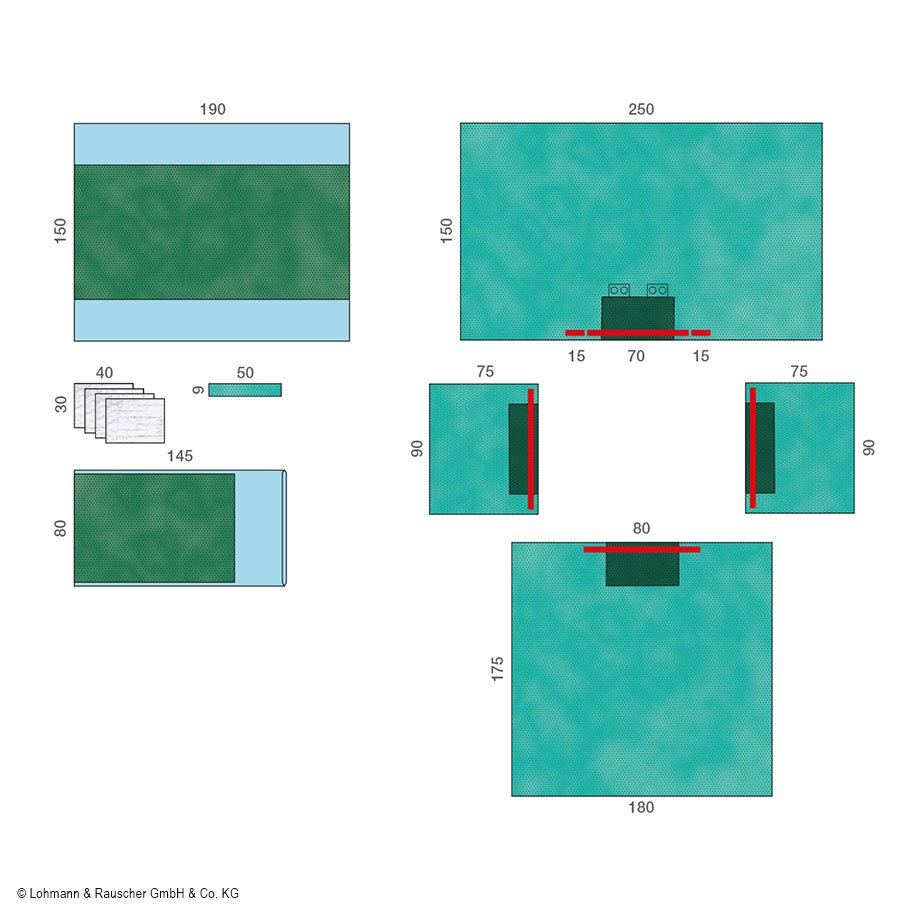Raucodrape PRO Universal-Set I, steril, Abdecktücher 2-lagig Plus (13 Sets)