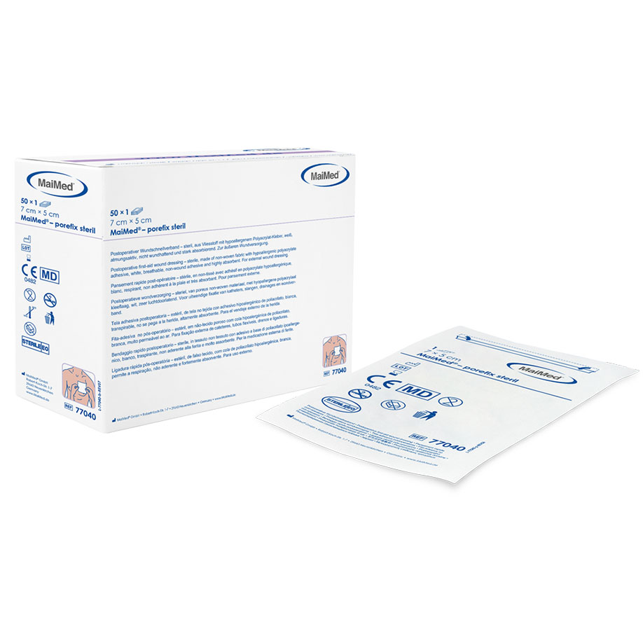 [U17081] MaiMed porefix steril, Wundverband 7 cm x 5 cm (50 Stck.)