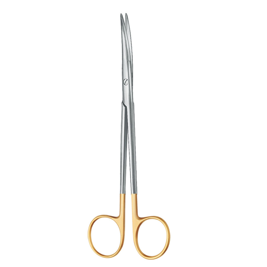[U17110] TC-Gold Präparierschere, nach Lahey, gebogen, 14,5 cm