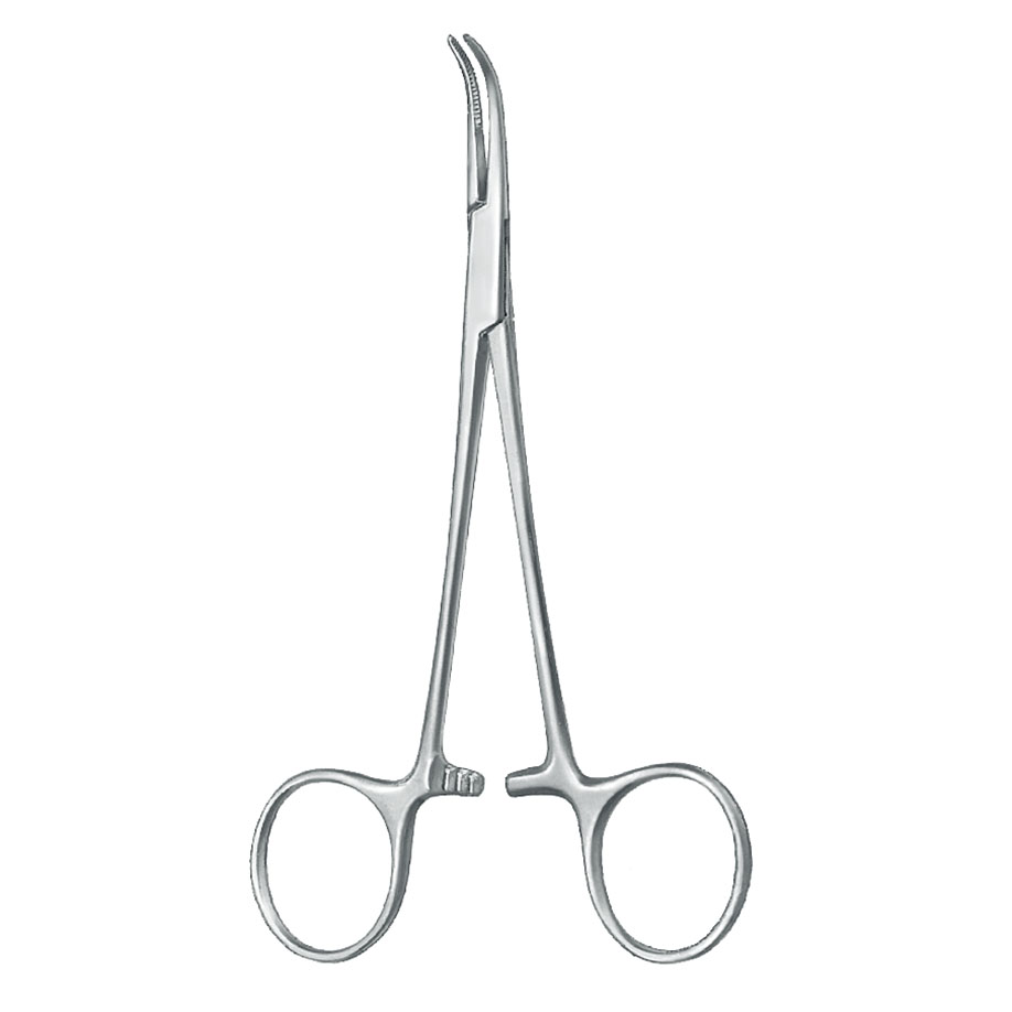 Präparierklemme nach Mixter-Baby, gebogen, 13 cm