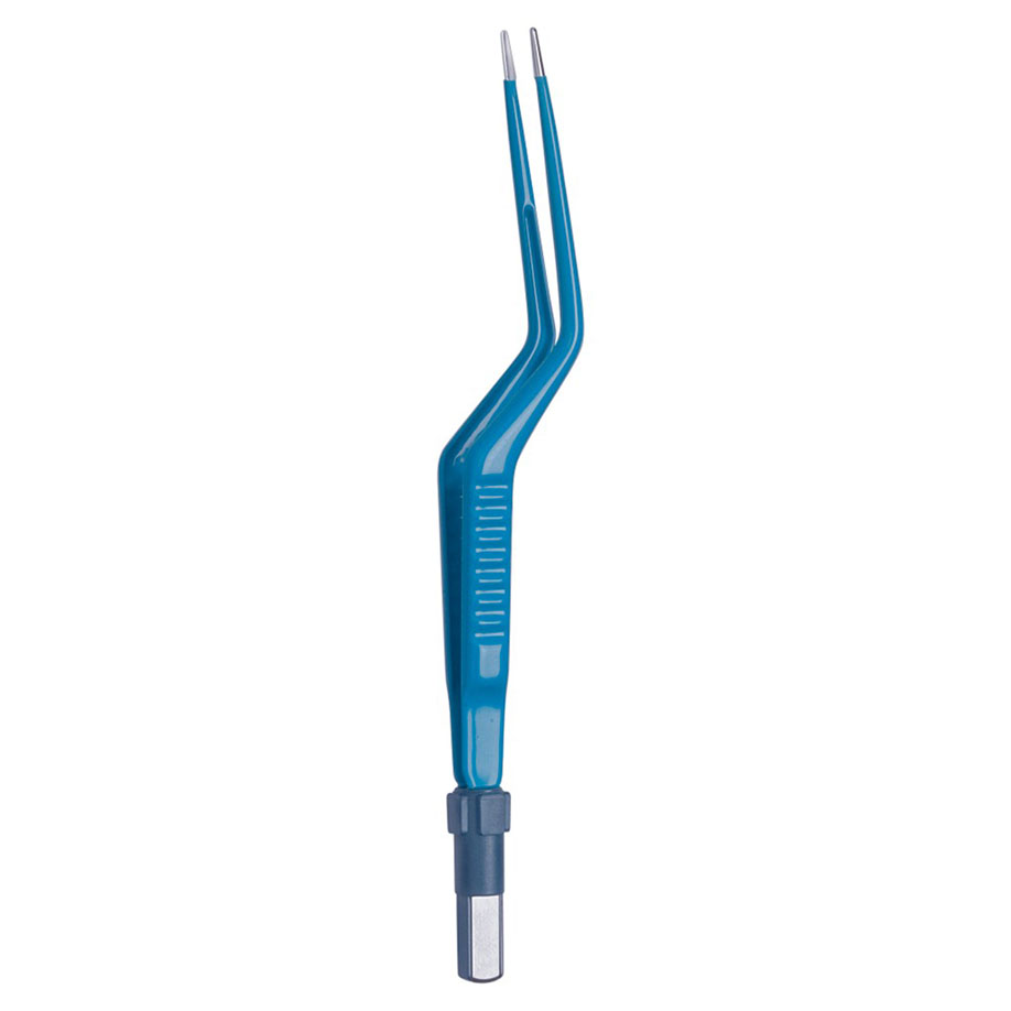bipolare Pinzette, bajonettförmig, stumpf, 1,2 mm, 20 cm lang