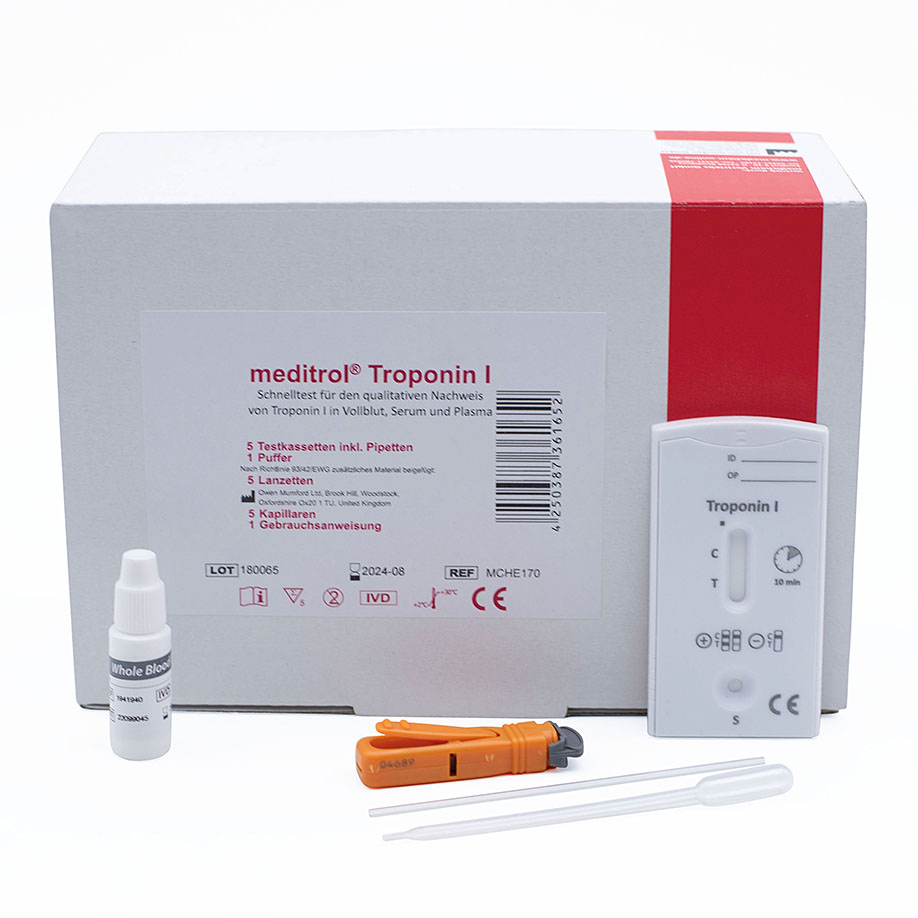 [U17154] meditrol Troponin I (cTnl) Schnelltest inkl. Probepipetten (5 x 1 T.)