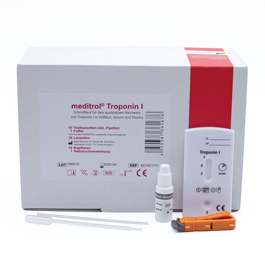 [U17155] meditrol Troponin I (cTnl) Schnelltest inkl. Probepipetten (10 x 1 T.)