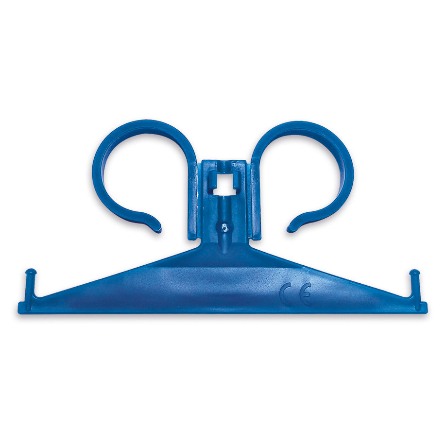[U17313] Urinbeutelhalter aus Kunststoff blau Btl. = 10 Stck.