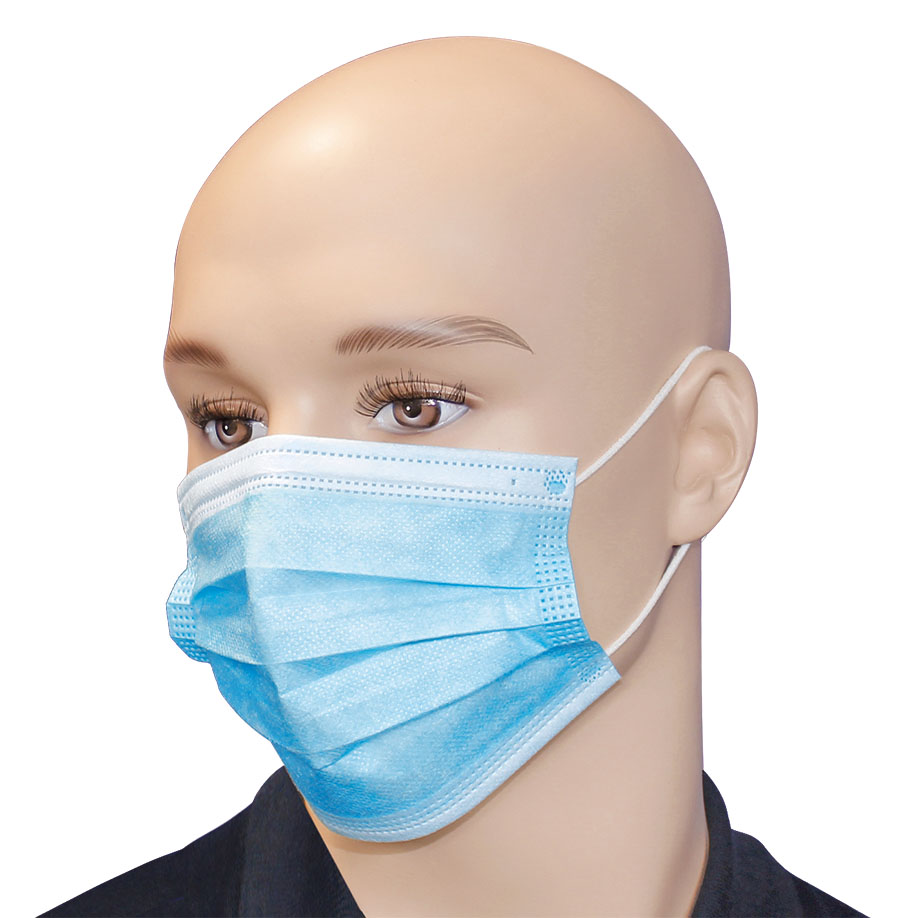 [U17752] OP-Masken Typ II, 3-lagig, blau, mit elastischen Ohrschlaufen (50 Stck.)