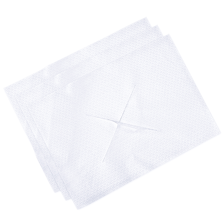 [U17774] Massageliege-Gesichtsauflagen Airlaid weiß 35 x 28 cm (100 Stck.)
