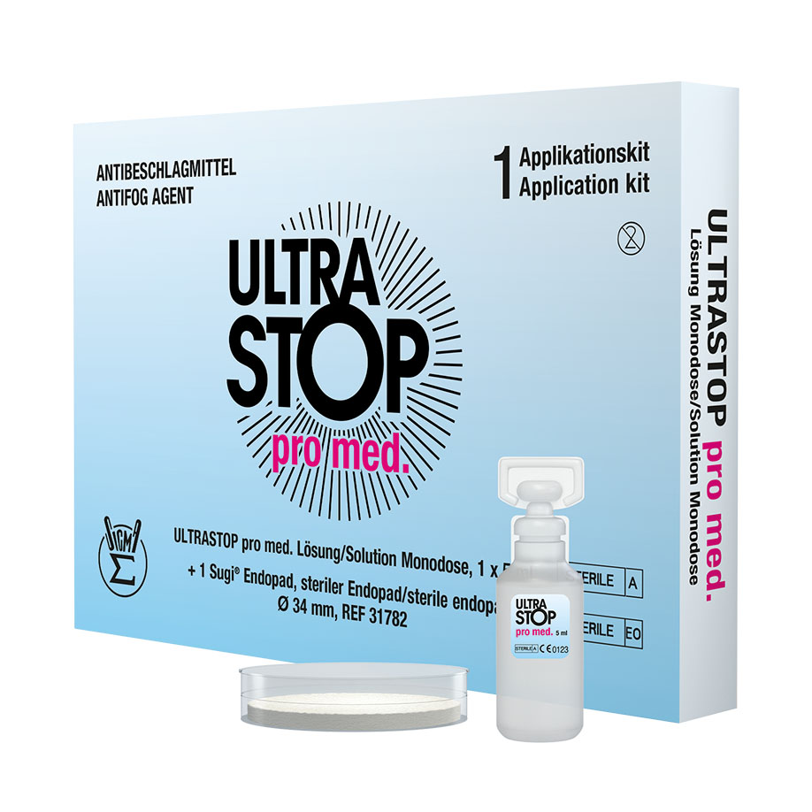 [U17867] ULTRASTOP pro med. 5 ml Monodose inkl. Applikationspads steril (20 Stck.) Antibeschlagmittel
