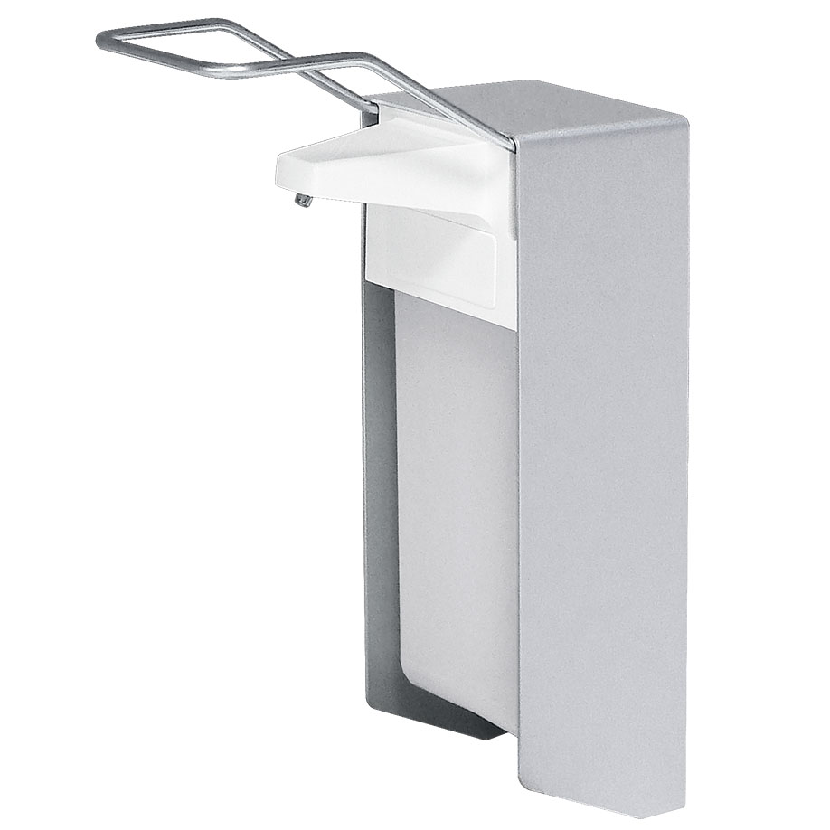 EURO-Armhebel-Wandspender 1000 ml Aluminium, mit langem Armhebel und Leerflasche