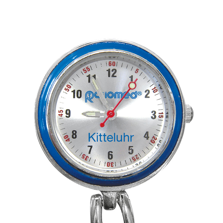 [U18171] Kitteluhr ratiomed blau/silber in Metalldose