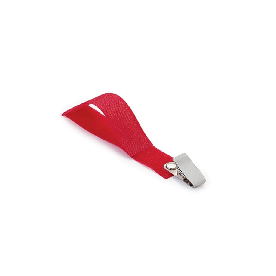 [U18323] Universal-Schlauchhalter ratiomed OP-FIX mit Clip rot, 9,5 x 2 cm (25 Stck.)