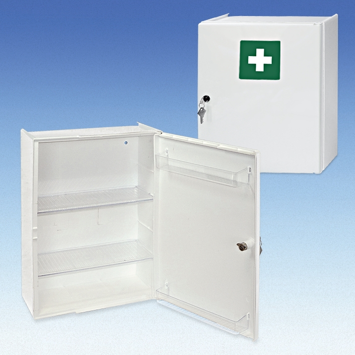[U18342] Verbandschrank Kunststoff 31,5 x 42 x 15 cm, damastweiß, leer