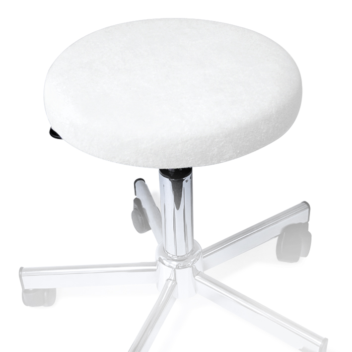 [U18529] Hockerbezug Frottee weiß für Hocker 40 bis 45 cm Ø