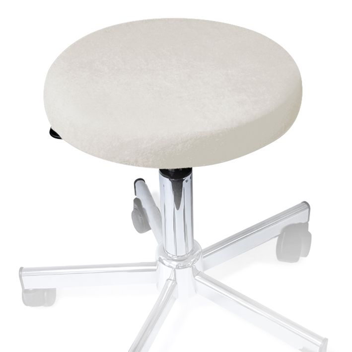[U18533] Hockerbezug Frottee silbergrau für Hocker 40 bis 45 cm Ø