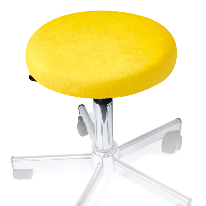 [U18534] Hockerbezug Frottee gelb für Hocker 40 bis 45 cm Ø