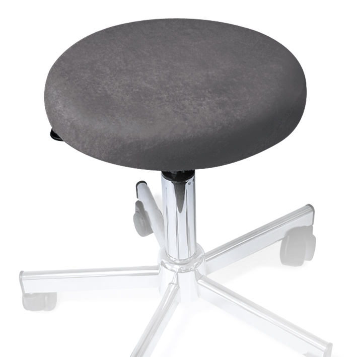 [U18545] Hockerbezug Frottee graphit für Hocker 40 bis 45 cm Ø